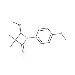 CC[C@@H]1N(c2ccc(OC)cc2)C(=O)C1(C)C ZINC000169324242