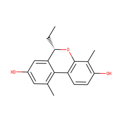 CC[C@@H]1Oc2c(ccc(O)c2C)-c2c(C)cc(O)cc21 ZINC000028571839