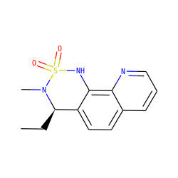 CC[C@@H]1c2ccc3cccnc3c2NS(=O)(=O)N1C ZINC000205624886