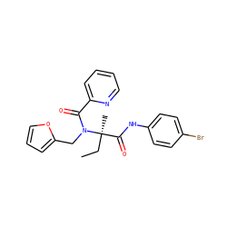 CC[C@](C)(C(=O)Nc1ccc(Br)cc1)N(Cc1ccco1)C(=O)c1ccccn1 ZINC000066129534