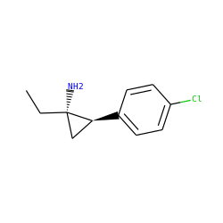 CC[C@]1(N)C[C@@H]1c1ccc(Cl)cc1 ZINC000144498015