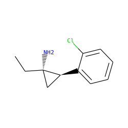 CC[C@]1(N)C[C@@H]1c1ccccc1Cl ZINC000144341360