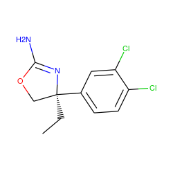 CC[C@]1(c2ccc(Cl)c(Cl)c2)COC(N)=N1 ZINC000169698881