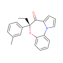 CC[C@]1(c2cccc(C)c2)Oc2ccccc2-n2cccc2C1=O ZINC000000024169