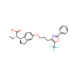 CC[C@H](C(=O)O)[C@@H]1CCc2cc(OCCCc3nc(-c4ccccc4)oc3C(F)(F)F)ccc21 ZINC000028565968