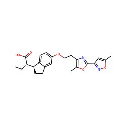 CC[C@H](C(=O)O)[C@@H]1CCc2cc(OCCc3nc(-c4cc(C)on4)oc3C)ccc21 ZINC000028563989