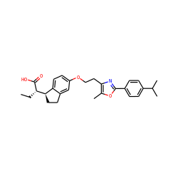 CC[C@H](C(=O)O)[C@@H]1CCc2cc(OCCc3nc(-c4ccc(C(C)C)cc4)oc3C)ccc21 ZINC000028565812
