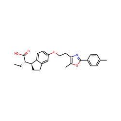 CC[C@H](C(=O)O)[C@@H]1CCc2cc(OCCc3nc(-c4ccc(C)cc4)oc3C)ccc21 ZINC000028563441