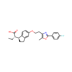 CC[C@H](C(=O)O)[C@@H]1CCc2cc(OCCc3nc(-c4ccc(F)cc4)oc3C)ccc21 ZINC000028563467