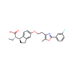 CC[C@H](C(=O)O)[C@@H]1CCc2cc(OCCc3nc(-c4cccc(F)c4)oc3C)ccc21 ZINC000028566080