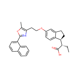 CC[C@H](C(=O)O)[C@@H]1CCc2cc(OCCc3nc(-c4cccc5ccccc45)oc3C)ccc21 ZINC000028566005