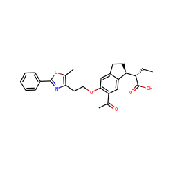 CC[C@H](C(=O)O)[C@@H]1CCc2cc(OCCc3nc(-c4ccccc4)oc3C)c(C(C)=O)cc21 ZINC000028565464