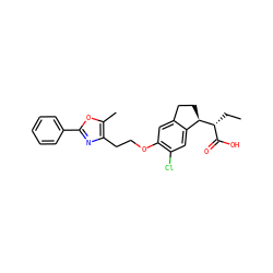 CC[C@H](C(=O)O)[C@@H]1CCc2cc(OCCc3nc(-c4ccccc4)oc3C)c(Cl)cc21 ZINC000028563601
