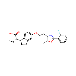 CC[C@H](C(=O)O)[C@@H]1CCc2cc(OCCc3nc(-c4ccccc4F)oc3C)ccc21 ZINC000028566070