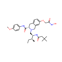 CC[C@H](C)[C@@H](CN1Cc2cc(OCC(=O)NO)ccc2C[C@H]1C(=O)Nc1ccc(OC)cc1)NC(=O)CC(C)(C)C ZINC000072119800
