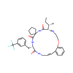CC[C@H](C)[C@@H]1NCCOc2ccccc2/C=C\CNC(=O)[C@H](Cc2cccc(C(F)(F)F)c2)NC(=O)C2(CCCC2)NC1=O ZINC001772578255