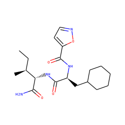 CC[C@H](C)[C@H](NC(=O)[C@H](CC1CCCCC1)NC(=O)c1ccno1)C(N)=O ZINC000064512442