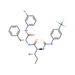 CC[C@H](C)[C@H](NC(=S)Nc1ccc(C(F)(F)F)cc1)C(=O)N[C@H](Cc1ccccc1)C(=O)Nc1cccc(Br)c1 ZINC001772647370