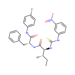 CC[C@H](C)[C@H](NC(=S)Nc1cccc([N+](=O)[O-])c1)C(=O)N[C@H](Cc1ccccc1)C(=O)Nc1ccc(Br)cc1 ZINC001772574858
