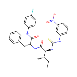 CC[C@H](C)[C@H](NC(=S)Nc1cccc([N+](=O)[O-])c1)C(=O)N[C@H](Cc1ccccc1)C(=O)Nc1ccc(F)cc1 ZINC001772587915