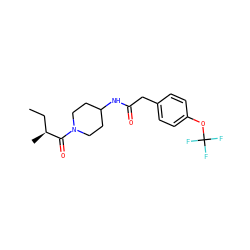 CC[C@H](C)C(=O)N1CCC(NC(=O)Cc2ccc(OC(F)(F)F)cc2)CC1 ZINC000299831972