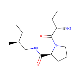 CC[C@H](C)CNC(=O)[C@@H]1CCCN1C(=O)[C@@H](N)CC ZINC000013675967