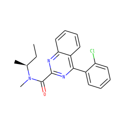 CC[C@H](C)N(C)C(=O)c1nc(-c2ccccc2Cl)c2ccccc2n1 ZINC000084688697