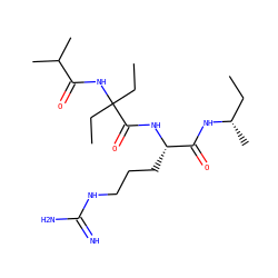 CC[C@H](C)NC(=O)[C@H](CCCNC(=N)N)NC(=O)C(CC)(CC)NC(=O)C(C)C ZINC000149769655