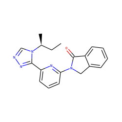 CC[C@H](C)n1cnnc1-c1cccc(N2Cc3ccccc3C2=O)n1 ZINC001772601935