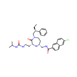 CC[C@H](CN1CC[C@H](CNC(=O)c2ccc3cc(Cl)ccc3c2)N[C@H](CCNC(=O)NC(C)C)C1=O)c1ccccc1 ZINC000206885514