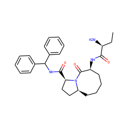 CC[C@H](N)C(=O)N[C@H]1CCCC[C@H]2CC[C@@H](C(=O)NC(c3ccccc3)c3ccccc3)N2C1=O ZINC000045496423