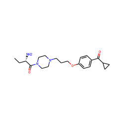 CC[C@H](N)C(=O)N1CCN(CCCOc2ccc(C(=O)C3CC3)cc2)CC1 ZINC000026168737