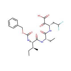 CC[C@H](NC(=O)[C@@H](NC(=O)OCc1ccccc1)[C@@H](C)CC)C(=O)N[C@@H](CC(F)F)C(=O)C(=O)O ZINC000013439185