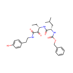 CC[C@H](NC(=O)[C@H](CC(C)C)NC(=O)OCc1ccccc1)C(=O)C(=O)NCCc1ccc(O)cc1 ZINC000013759537