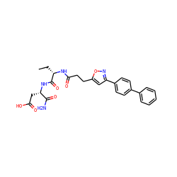 CC[C@H](NC(=O)CCc1cc(-c2ccc(-c3ccccc3)cc2)no1)C(=O)N[C@@H](CC(=O)O)C(N)=O ZINC000169701547