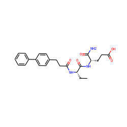 CC[C@H](NC(=O)CCc1ccc(-c2ccccc2)cc1)C(=O)N[C@@H](CCC(=O)O)C(N)=O ZINC000169701564