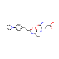CC[C@H](NC(=O)CCc1ccc(-n2cccc2)cc1)C(=O)N[C@@H](CCC(=O)O)C(N)=O ZINC000169701560