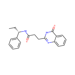 CC[C@H](NC(=O)CCc1nc2ccccc2c(=O)[nH]1)c1ccccc1 ZINC000098208033