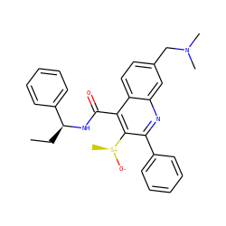 CC[C@H](NC(=O)c1c([S@+](C)[O-])c(-c2ccccc2)nc2cc(CN(C)C)ccc12)c1ccccc1 ZINC000066074558