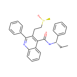 CC[C@H](NC(=O)c1c(CC[S@+](C)[O-])c(-c2ccccc2)nc2ccccc12)c1ccccc1 ZINC000034983608