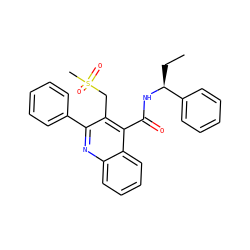 CC[C@H](NC(=O)c1c(CS(C)(=O)=O)c(-c2ccccc2)nc2ccccc12)c1ccccc1 ZINC000034983318