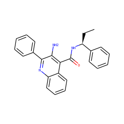 CC[C@H](NC(=O)c1c(N)c(-c2ccccc2)nc2ccccc12)c1ccccc1 ZINC000013795677