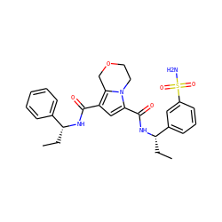 CC[C@H](NC(=O)c1cc(C(=O)N[C@H](CC)c2ccccc2)c2n1CCOC2)c1cccc(S(N)(=O)=O)c1 ZINC000146143660