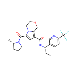 CC[C@H](NC(=O)c1cc(C(=O)N2CCC[C@@H]2C)n2c1COCC2)c1ccc(C(F)(F)F)nc1 ZINC000146051852