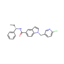 CC[C@H](NC(=O)c1ccc2c(ccn2Cc2ccc(Cl)nc2)c1)c1ccccc1 ZINC000205608093