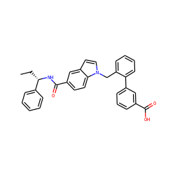 CC[C@H](NC(=O)c1ccc2c(ccn2Cc2ccccc2-c2cccc(C(=O)O)c2)c1)c1ccccc1 ZINC000198621367