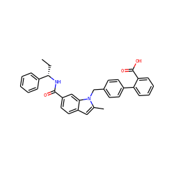 CC[C@H](NC(=O)c1ccc2cc(C)n(Cc3ccc(-c4ccccc4C(=O)O)cc3)c2c1)c1ccccc1 ZINC000045387752