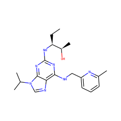 CC[C@H](Nc1nc(NCc2cccc(C)n2)c2ncn(C(C)C)c2n1)[C@@H](C)O ZINC000096177799