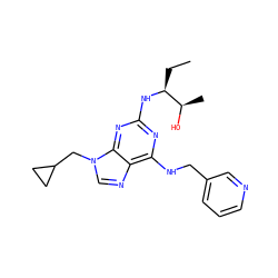 CC[C@H](Nc1nc(NCc2cccnc2)c2ncn(CC3CC3)c2n1)[C@@H](C)O ZINC000096177792