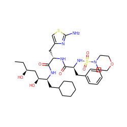 CC[C@H](O)C[C@H](O)[C@H](CC1CCCCC1)NC(=O)[C@H](Cc1csc(N)n1)NC(=O)[C@H](Cc1ccccc1)NS(=O)(=O)N1CCOCC1 ZINC000026575677